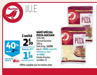 Auchan Râpé spécial pizza auchan offre