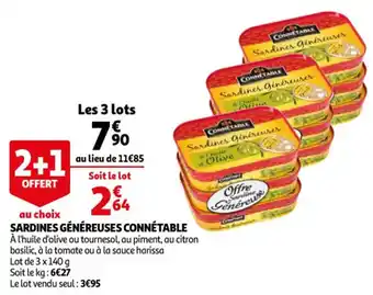 Auchan Sardines généreuses connétable offre