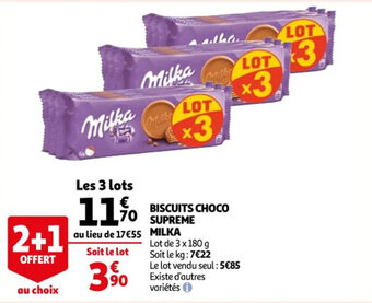 Auchan MILKA biscuits choco supreme offre