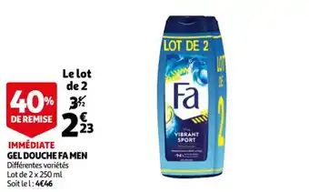 Auchan Gel douche fa men offre