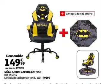 Auchan Siège junior gaming batman offre