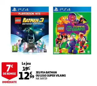 Auchan Jeu PS4 batman ou lego super vilains offre