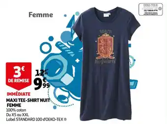 Auchan Maxi tee-shirt nuit femme offre