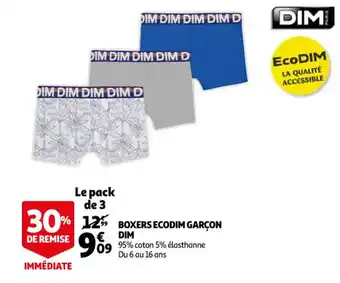 Auchan Boxers ecodim garçon dim offre