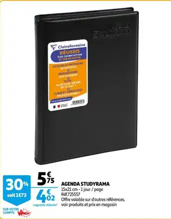 Auchan Agenda studyrama offre