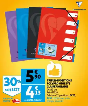 Auchan Trieur 6 positions polypro mimesys clairefontaine offre