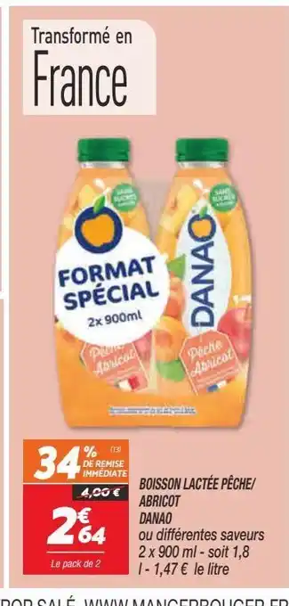 Netto Boissons lactee peche/abricot danao offre