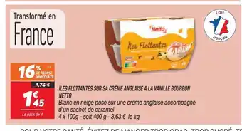 Netto Îles flottantes sur sa creme anglaise a la vanille bourbon netto offre