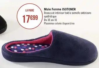 Géant Casino Isotoner mule femme offre