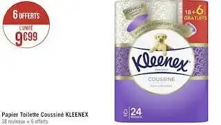 Géant Casino Kleenex papier toilette coussiné offre