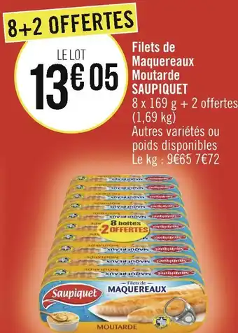 Géant Casino Saupiquet filets de maquereaux moutarde offre