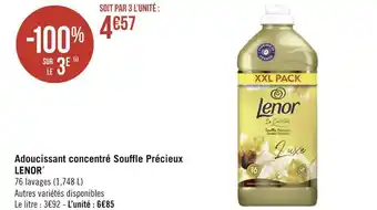 Géant Casino Lenor adoucissant concentré souffle précieux* offre