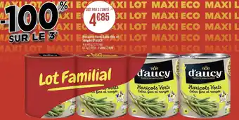 Géant Casino D’aucy haricots verts extra fins et rangés offre