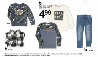 Zeeman Sweat enfant, tee-shirt enfant, pantalon en denim offre