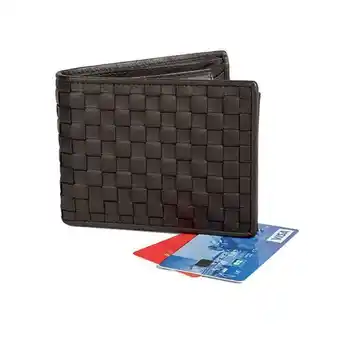 Portefeuille cuir tressé anti-rfid