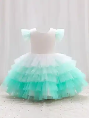 SheIn Fille robe de soirée manches papillon à nœud à volants en tulle offre