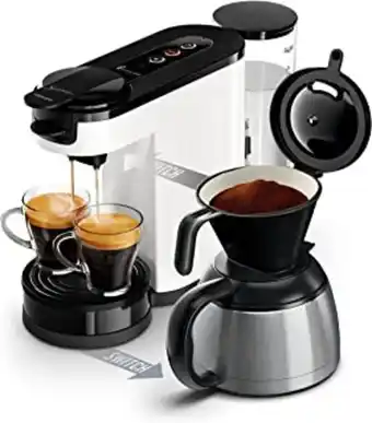 Amazon Philips hd6592/01 machine à café senseo switch 2 en 1 blanc (machine à dosettes + machine à café filtre) offre