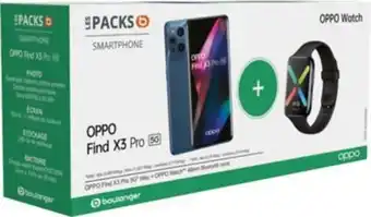 Boulanger Smartphone oppo pack find x3 pro bleu 5g + watch 46mm offre