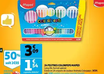 Auchan Maped 24 feutres colorpeps offre