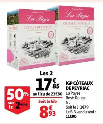 Auchan La payse igp côteaux de peyriac offre