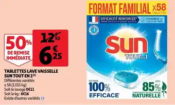 Auchan Sun tablettes lave vaisselle tout en 1 offre