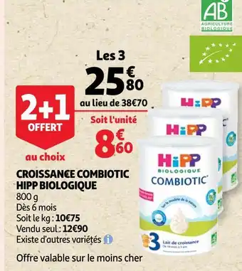 Auchan Hipp biologique croissance combiotic offre