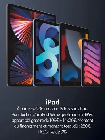 Auchan Apple bon plan sur ipad offre