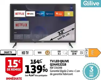 Auchan Qilive tv led q24hs221b offre