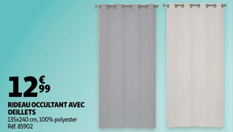 Auchan Rideau occultant avec oeillets offre