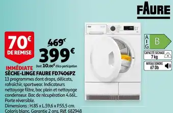 Auchan Faure sèche-linge fd7406pz offre