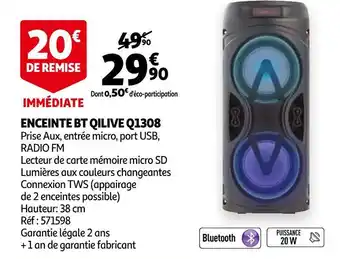 Auchan Qilive enceinte bt q1308 offre