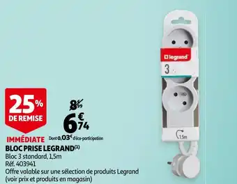Auchan Legrand bloc prise offre