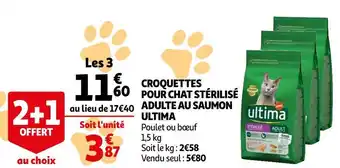 Auchan Ultima croquettes pour chat stérilisé adulte au saumon offre