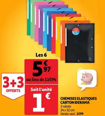 Auchan Iderama chemises elastiques carton offre