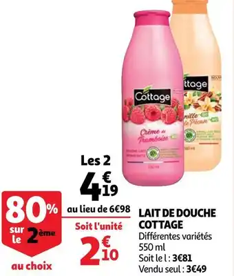 Auchan Cottage lait de douche offre