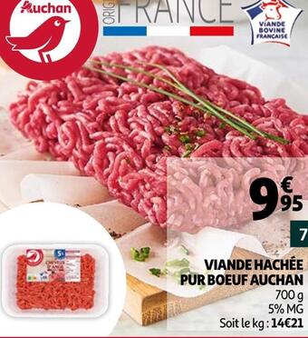 Auchan Auchan viande hachée pur boeuf offre