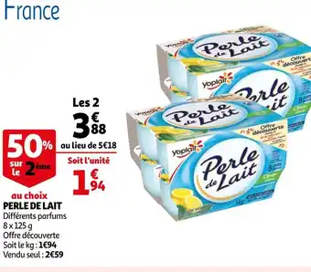 Auchan Yoplait perle de lait offre