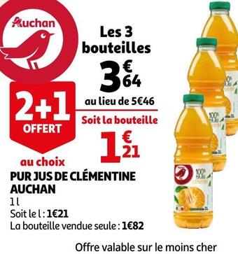 Auchan Auchan pur jus de clémentine offre