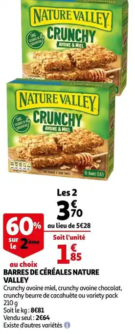 Auchan Nature valley barres de céréales offre