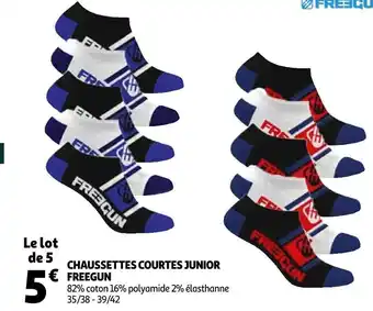 Auchan Freegun chaussettes courtes junior offre