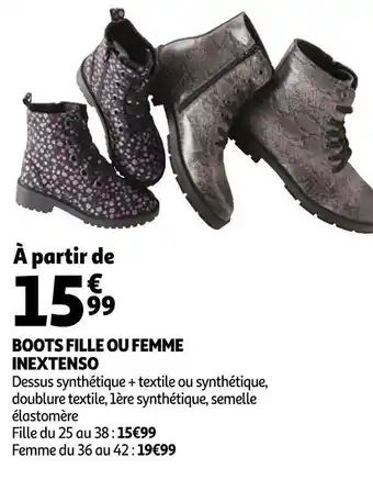 Auchan In extenso boots fille ou femme offre