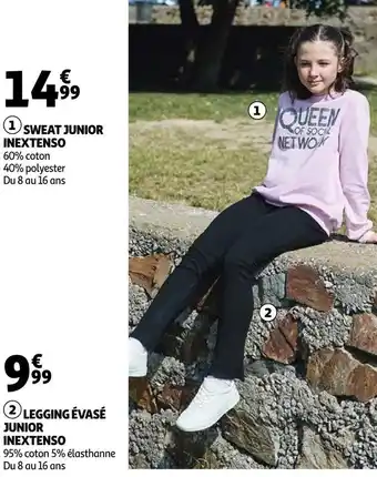 Auchan Inextenso sweat et legging évasé junior offre
