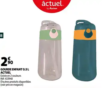 Auchan Actuel gourde enfant 0.5 l offre