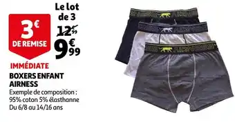Auchan Airness boxers enfant offre