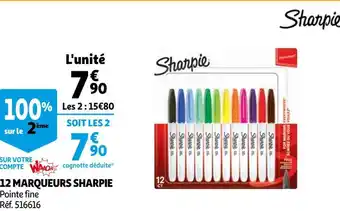 Auchan Sharpie 12 marqueurs offre