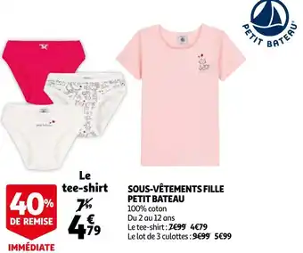 Auchan Petit bateau sous-vêtements fille offre