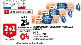 Auchan Harrys pain de mie nature extra moelleux offre