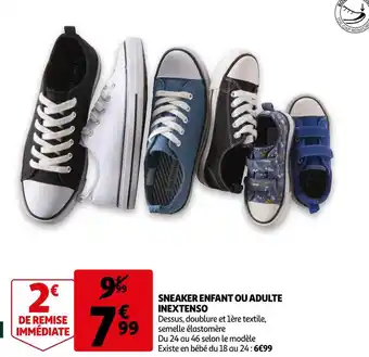 Auchan In extenso sneaker enfant ou adulte offre