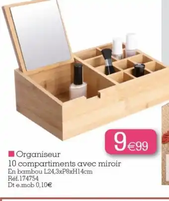 Kandy Organiseur 10 Compartiments Avec Miroir offre