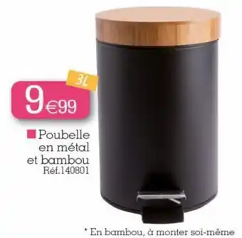 Kandy Poubelle En Métal Et Bambou offre